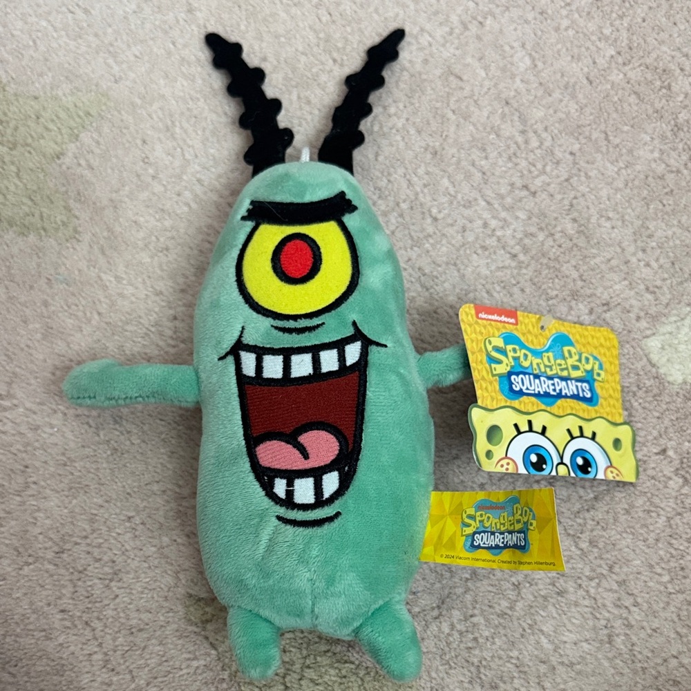 SpongeBob SquarePants Plankton Plush - Green and Black NWT